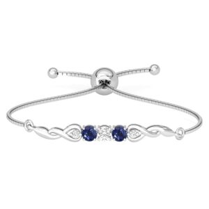 clara 925 pure silver classic hand bracelet | adjustable, anti tarnish, swiss zirconia | gift for women and girls