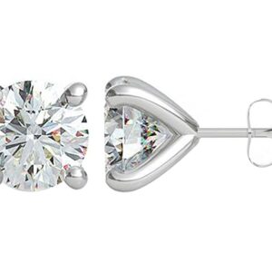 clara 925 pure sterling silver round solitaire studs earrings white | multiple size options | gift for girls kids women & men