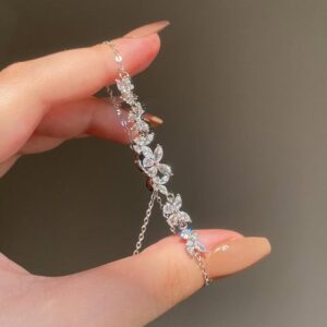 hallmark silver minimal sparkling butterfly bracelet