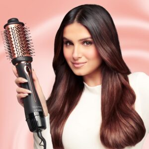 urban yog 3 in 1 professional volumizer hot air brush (1200w), hair blow dryer, straightener, makes hair fluffy, shiny in no time, gifts for woman, 1 year warranty golden, 1200 watts