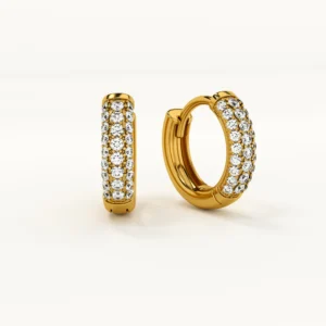 diamond huggie hoop earrings