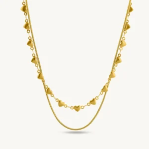 lovely heart two layered necklace