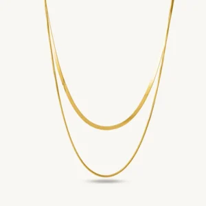 plain chain two layer necklace