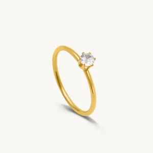 mini solitaire ring